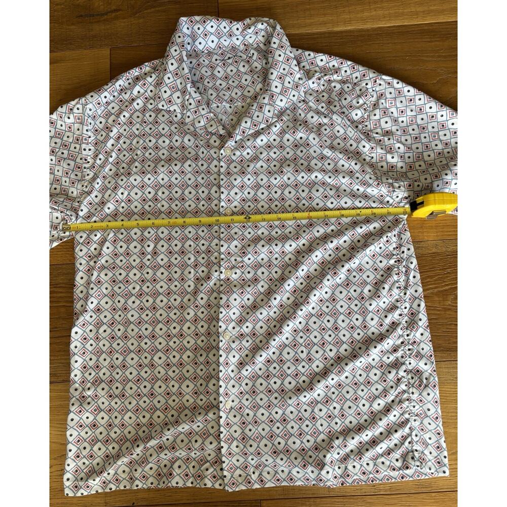 Abercrombie & Fitch Men's Geometric Diamond Short Sleeve Resort Camp Shirt Sz L - Picture 3 of 6